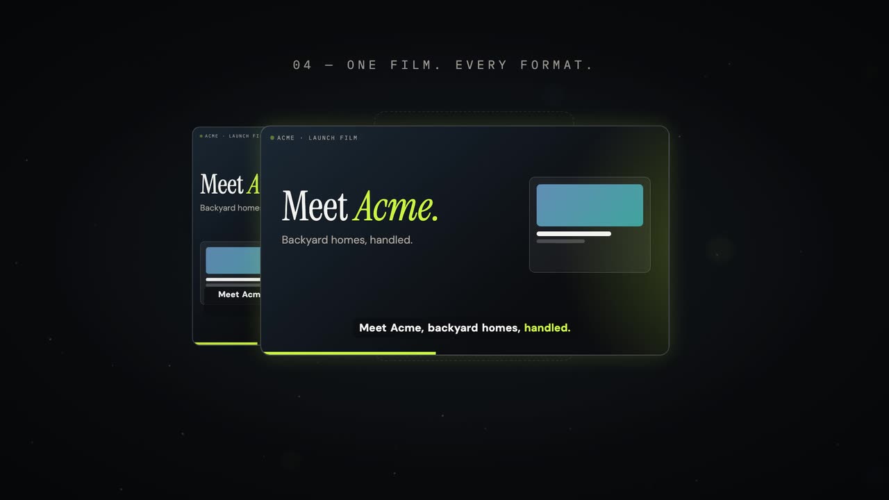 A CrossLoop launch film generated from a product URL